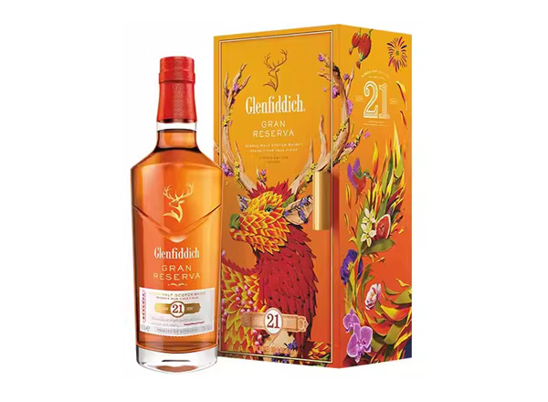 苏州回收格兰菲迪21年700ml福鹿生花新年装福鹿呈祥新春礼盒装Glenfiddich苏格兰威士忌