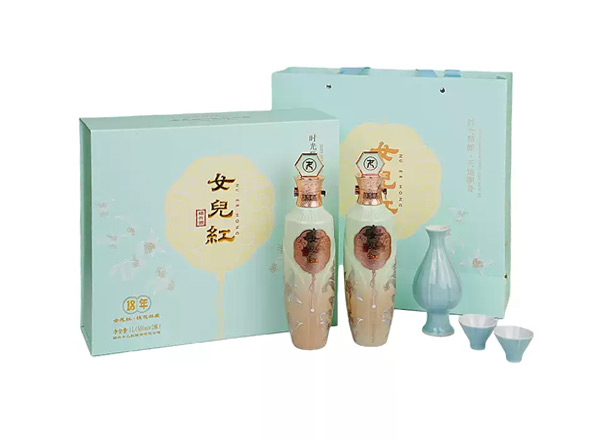 苏州黄酒回收女儿红18年黄酒十八年桂花林藏老酒500ml*2礼盒装行情价格