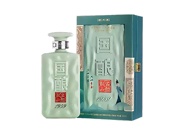 苏州古越龙山黄酒回收国酿1959青玉只此青绿联名款二十年陈酿黄酒礼盒