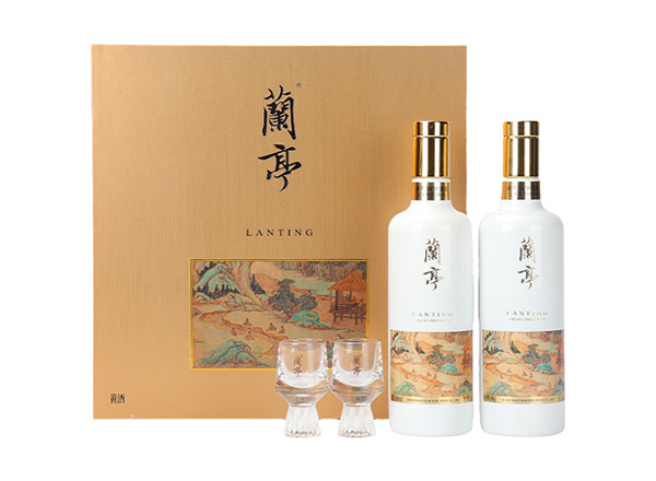 苏州会稽山兰亭黄酒回收国潮兰亭500ml*2礼盒装
